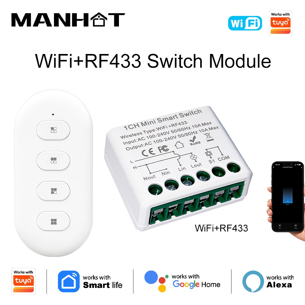 Diy Home Automation Controller - Tuya WIFI 10A Akıllı Işık Anahtarları